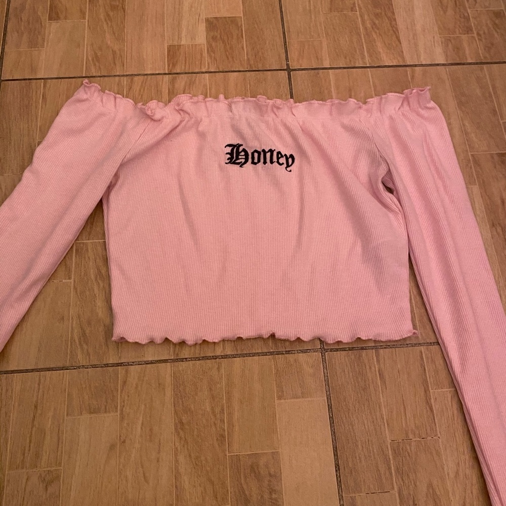 Pink Honey Long Sleeve Crop Top